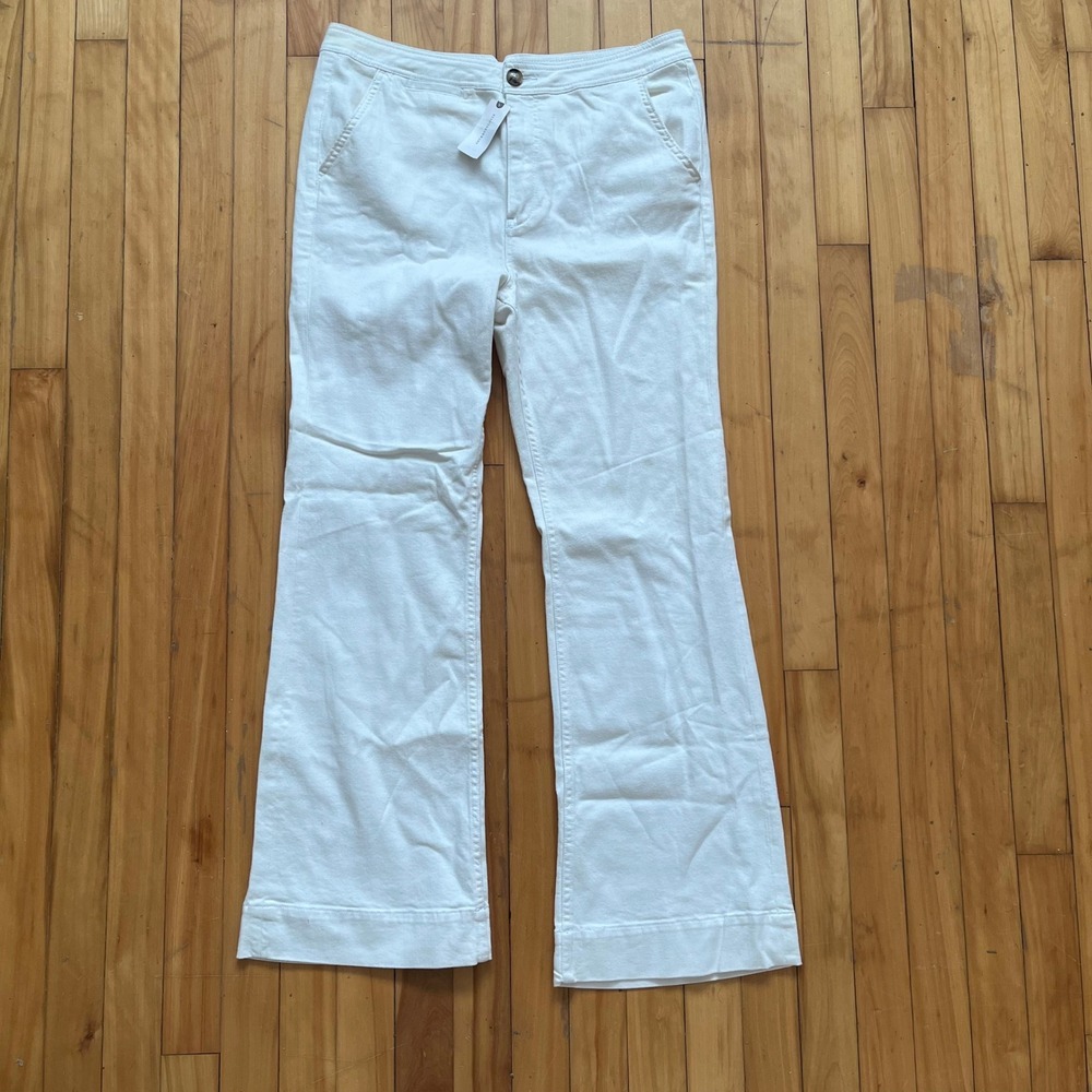 Pilcro and the Letterpress Anthropologie High Rise Bootcut Pants White Size 32